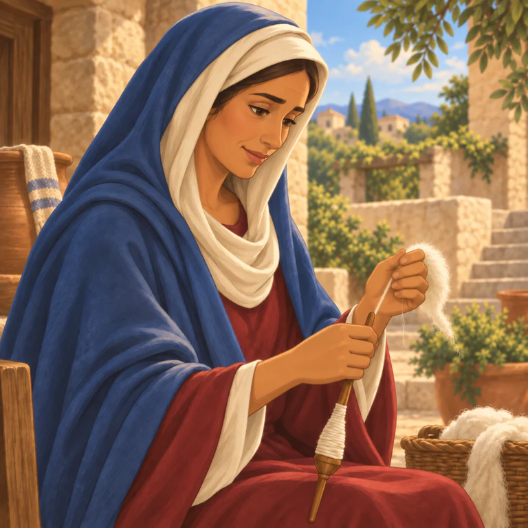 Retrato ilustrado de Maria, mãe de Jesus